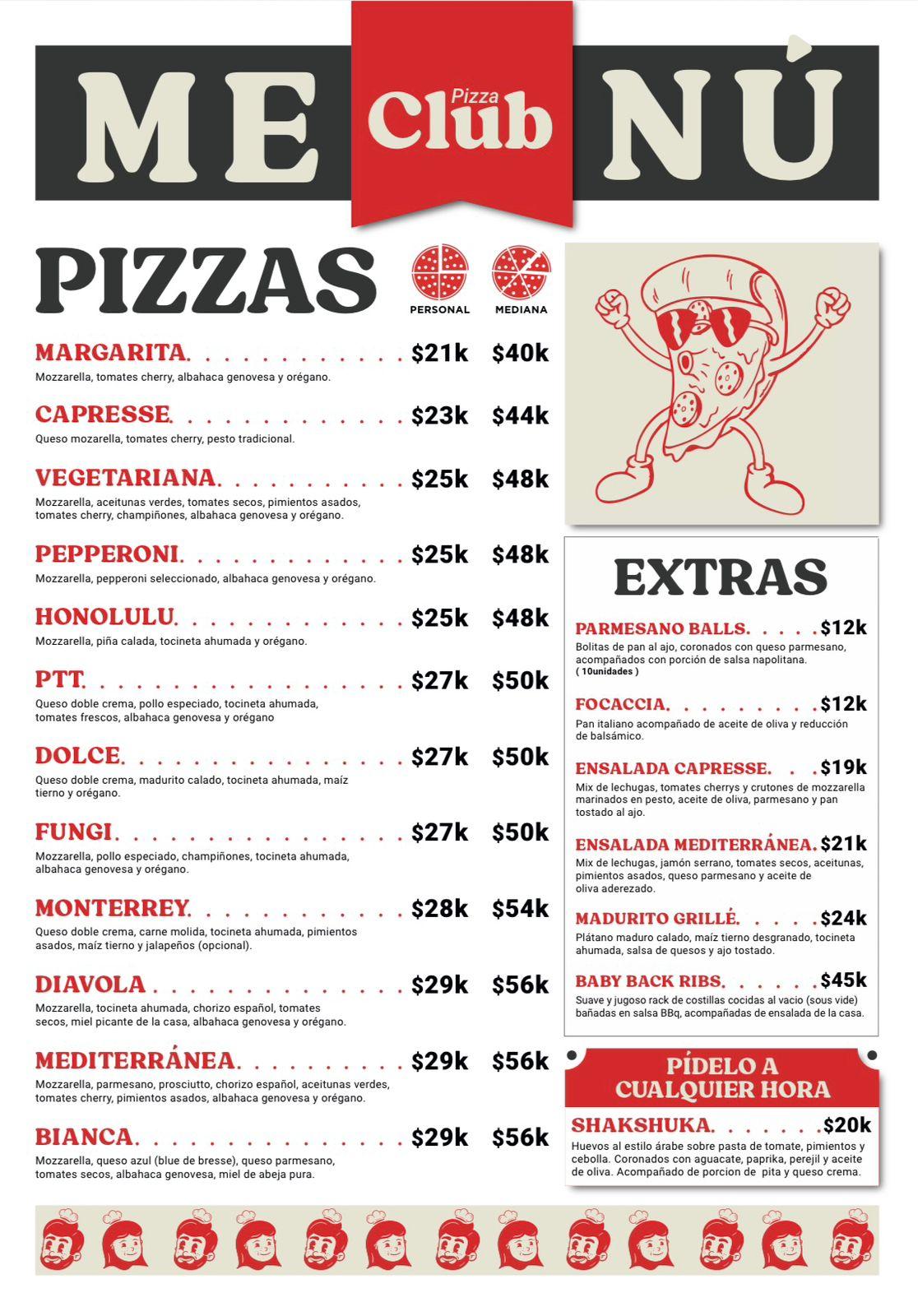 Menu Pizza Club 1